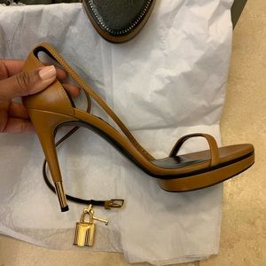 Tom Ford embellished leather sandal, Size 38